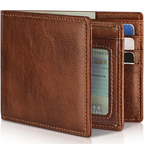 Men's Bifold Leather Wallet RFID Blocking Wallet