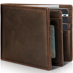 Men's Bifold Leather Wallet RFID Blocking Wallet