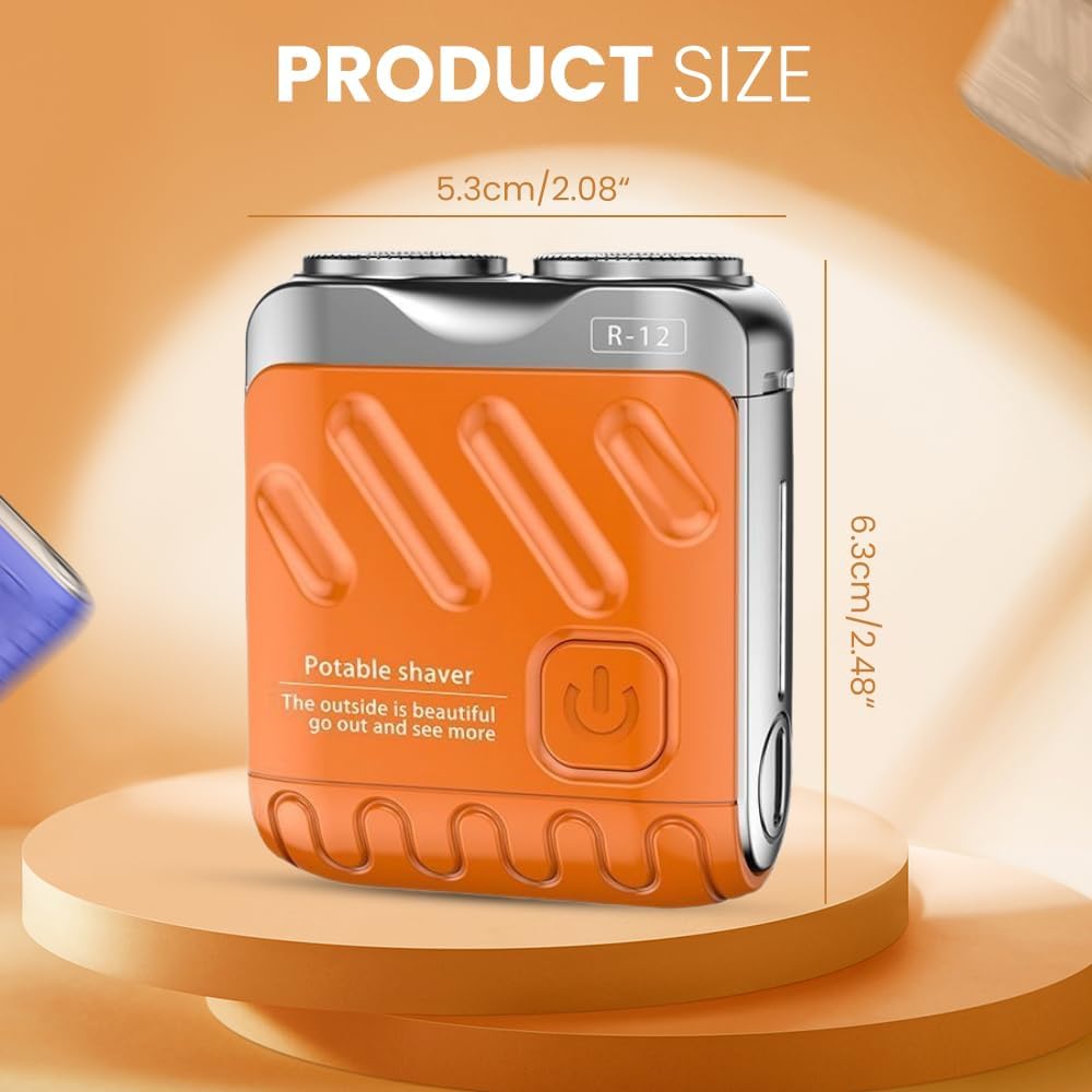 Electric Rechargeable Double Head Rotary Mini Shaver Razor
