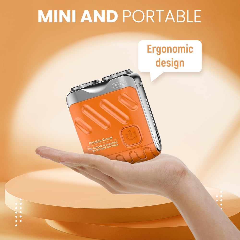 Electric Rechargeable Double Head Rotary Mini Shaver Razor