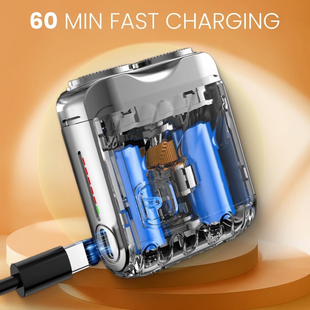 Electric Rechargeable Double Head Rotary Mini Shaver Razor