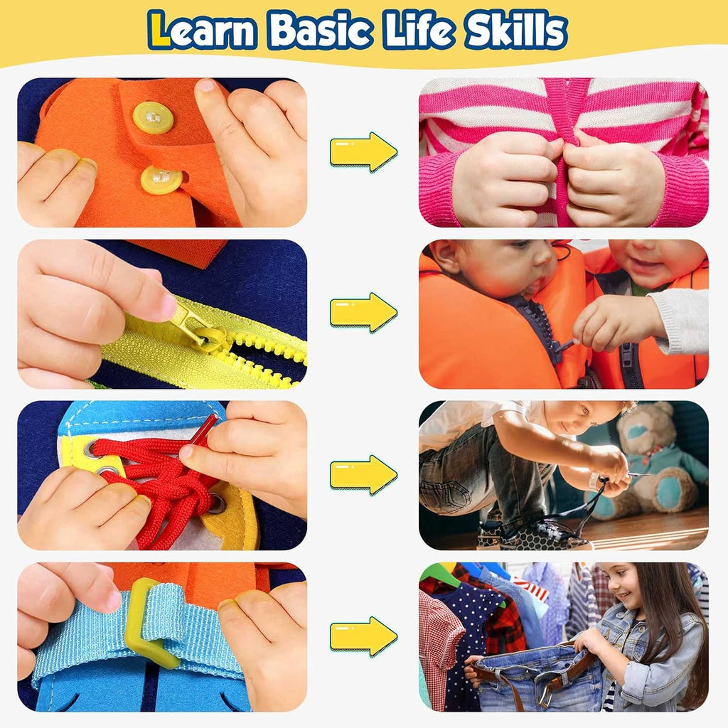 Montessori Toddler Activity Board Sensory Learning Book 2 to 4 Years