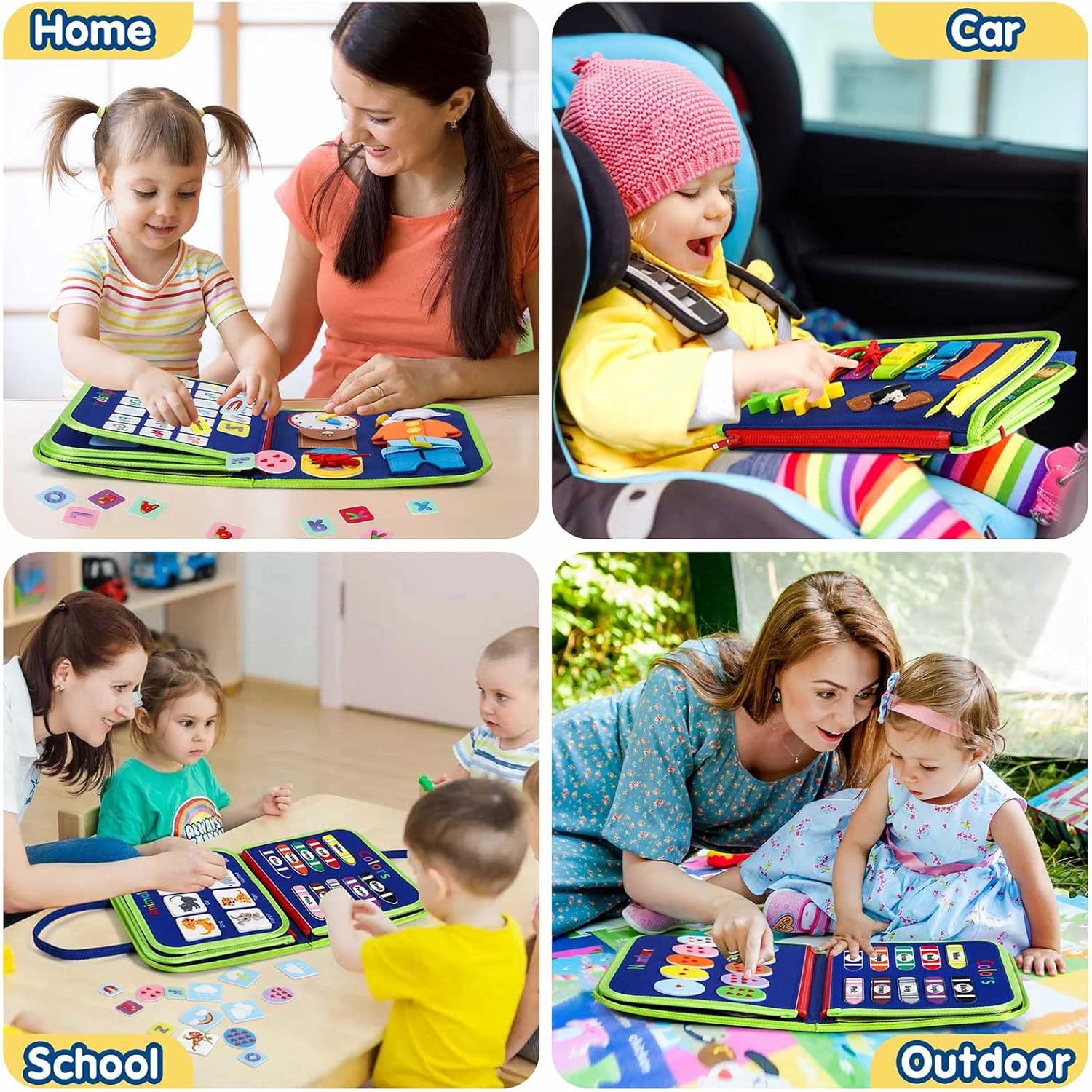 Montessori Toddler Activity Board Sensory Learning Book 2 to 4 Years