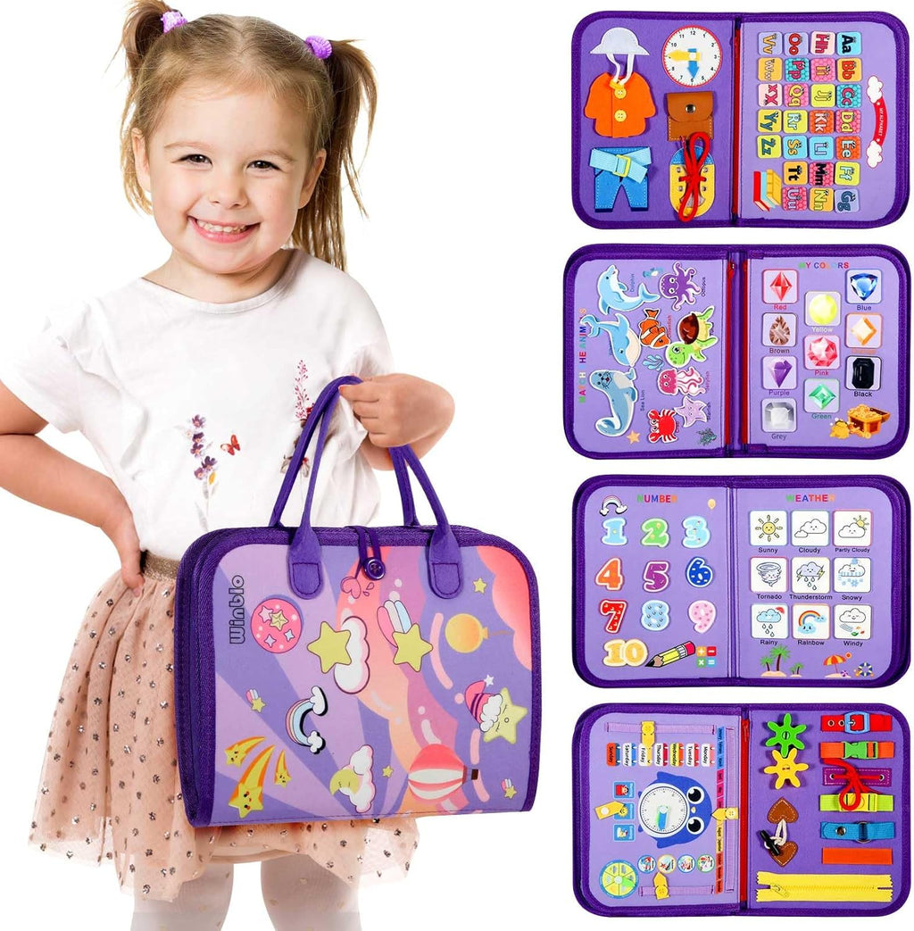 Montessori Toddler Activity Board Sensory Learning Book 2 to 4 Years