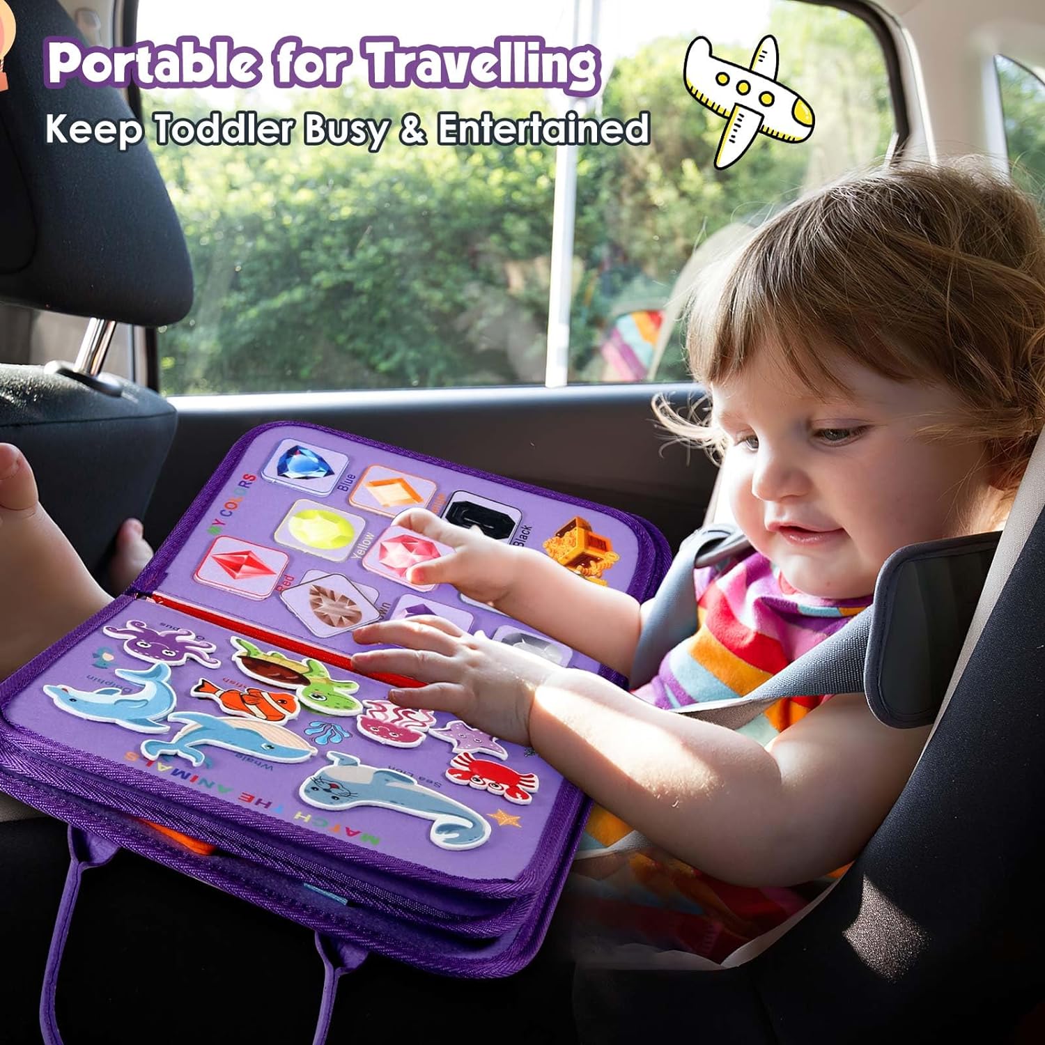 Montessori Toddler Activity Board Sensory Learning Book 2 to 4 Years