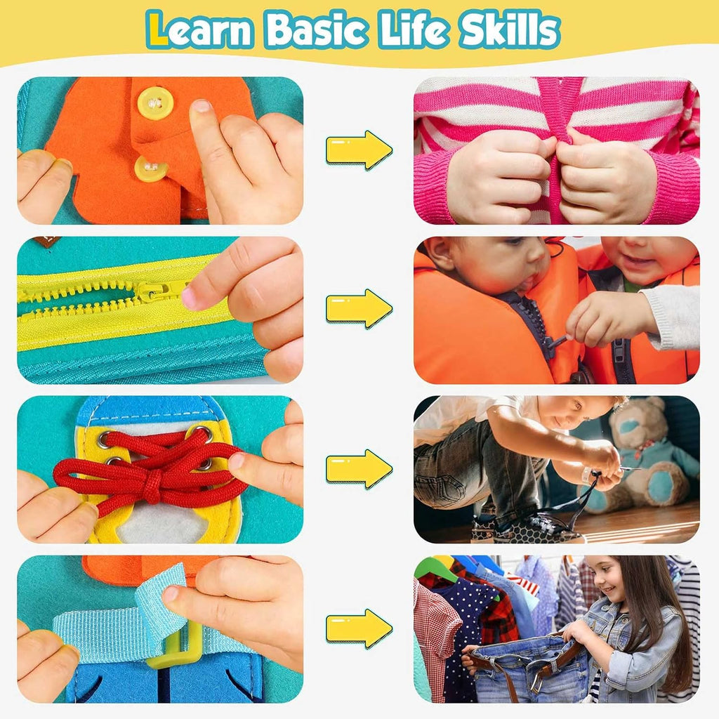 Montessori Toddler Activity Board Sensory Learning Book 2 to 4 Years
