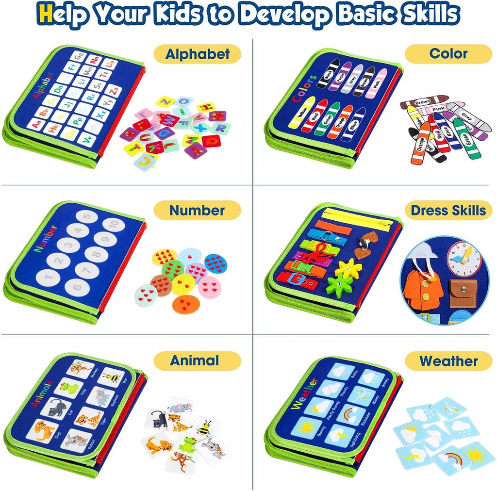 Montessori Toddler Activity Board Sensory Learning Book 2 to 4 Years
