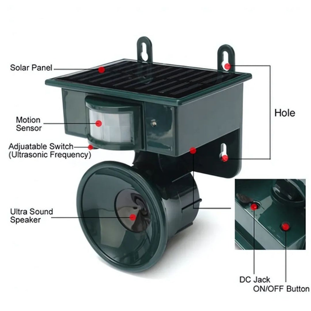 Motion Sensor Bird Repeller Device Outdoor Bird Scarer