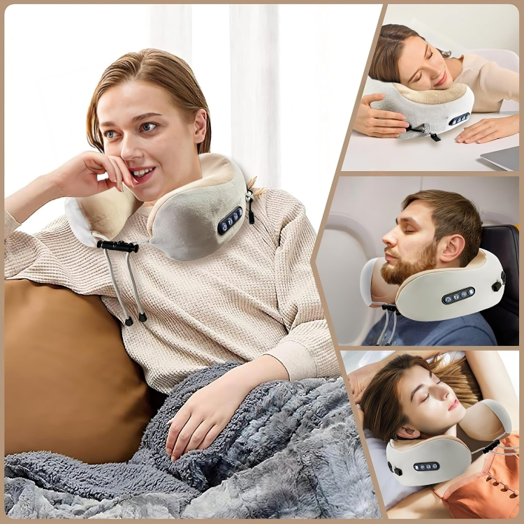 Memory Foam U-Shaped Neck Massager Travel Pillow