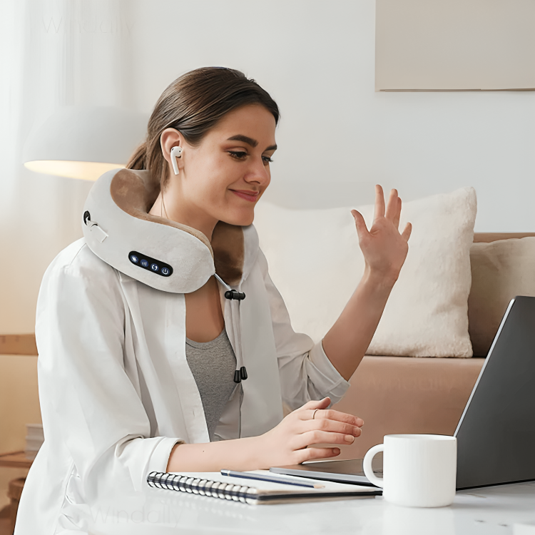 Memory Foam U-Shaped Neck Massager Travel Pillow