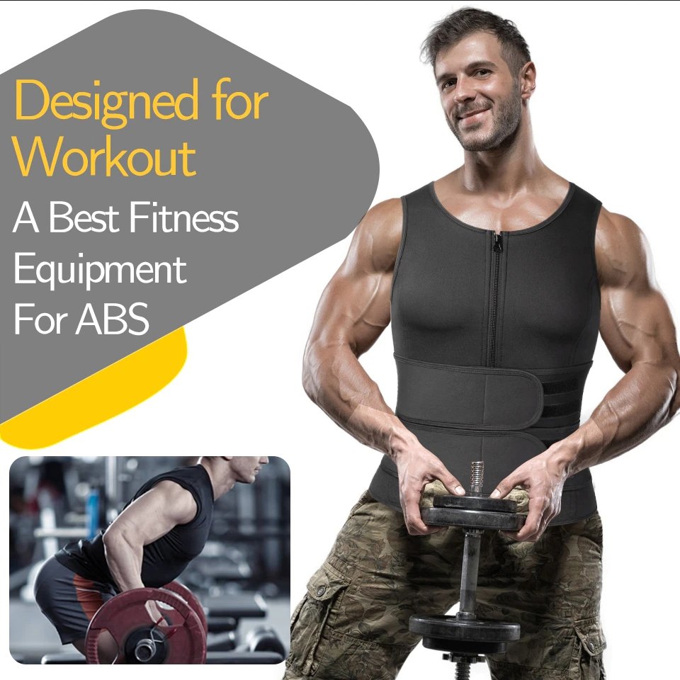 Men's Neoprene Sauna Vest Slim Fit Body Shaper Waist Trainer