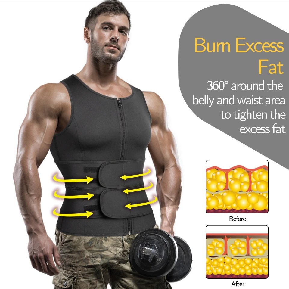 Men's Neoprene Sauna Vest Slim Fit Body Shaper Waist Trainer