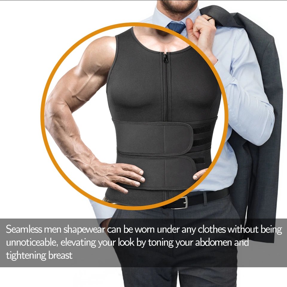 Men's Neoprene Sauna Vest Slim Fit Body Shaper Waist Trainer