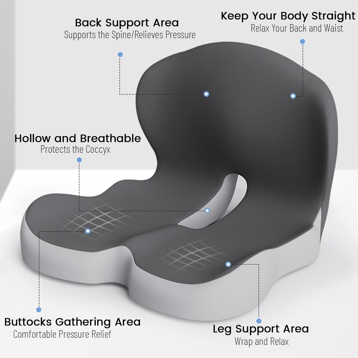 Lumbar Support Orthopedic Seat Cushion Cushion Pad for Chair