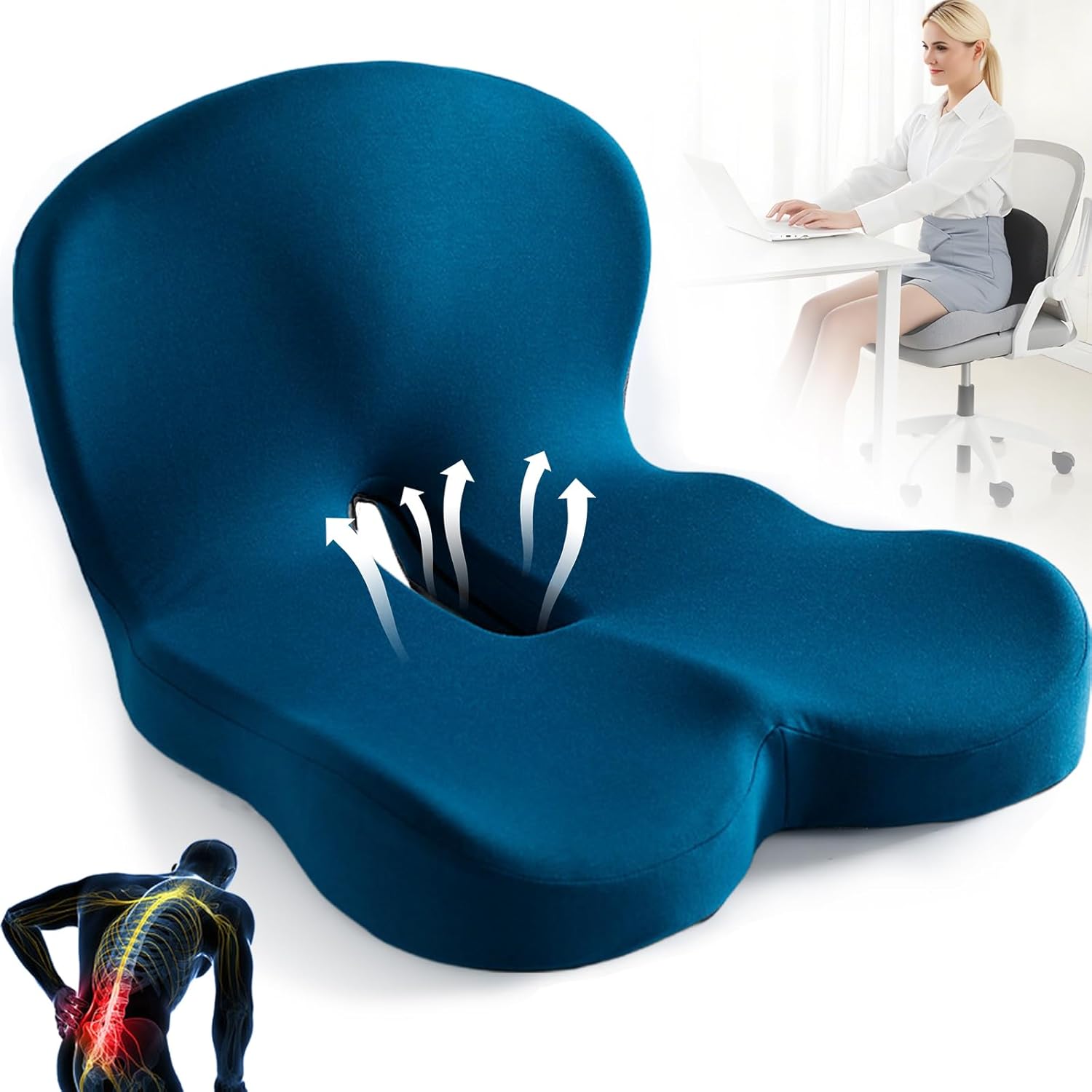 Lumbar Support Orthopedic Seat Cushion Cushion Pad for Chair