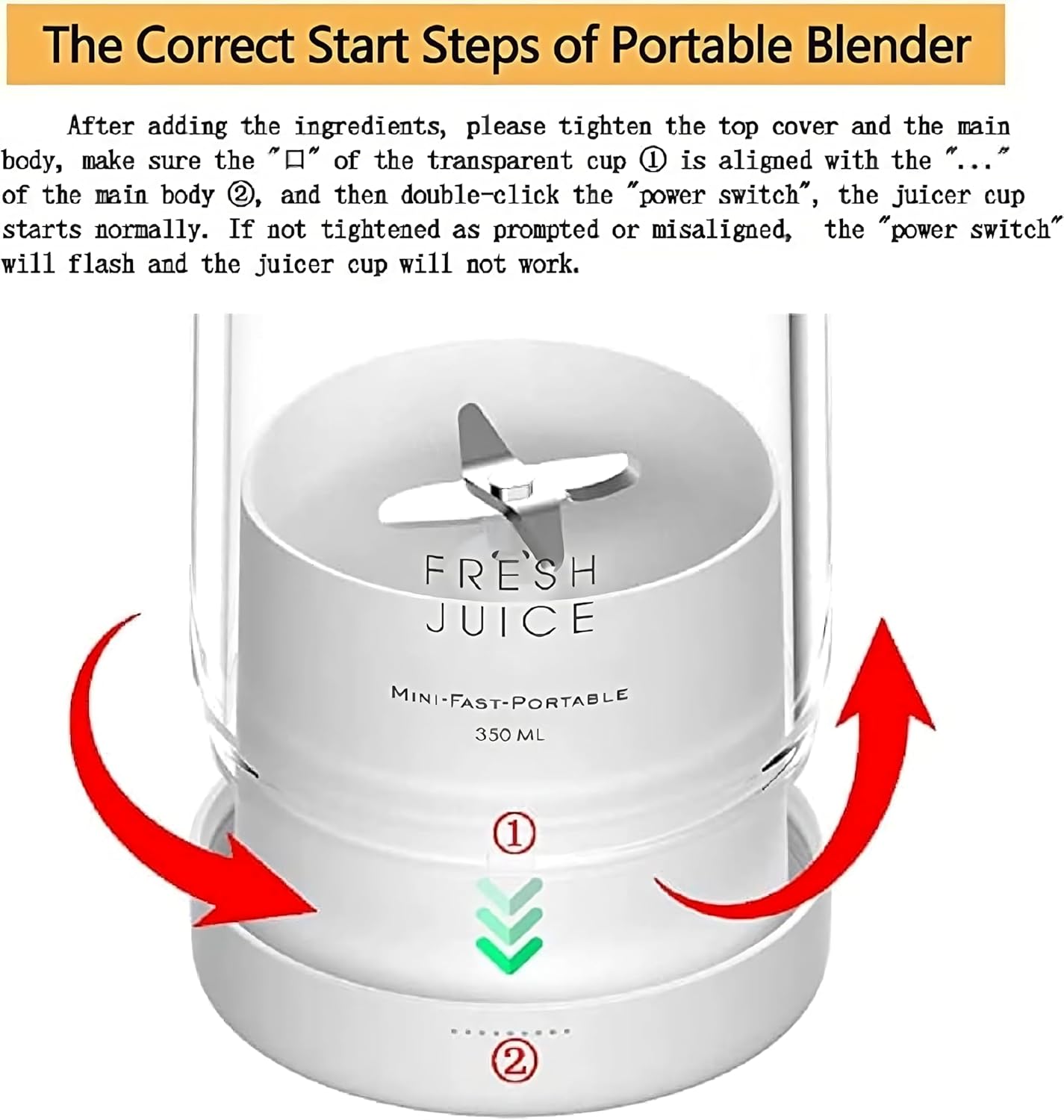 Portable USB Rechargeable Personal Blender Mixer Smoothie Maker