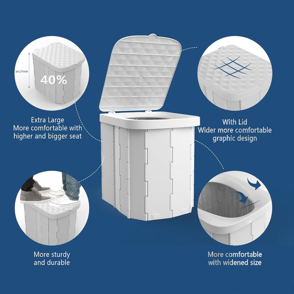 Folding Portable Camping Toilet Seat Outdoor Travel Toilet Chair