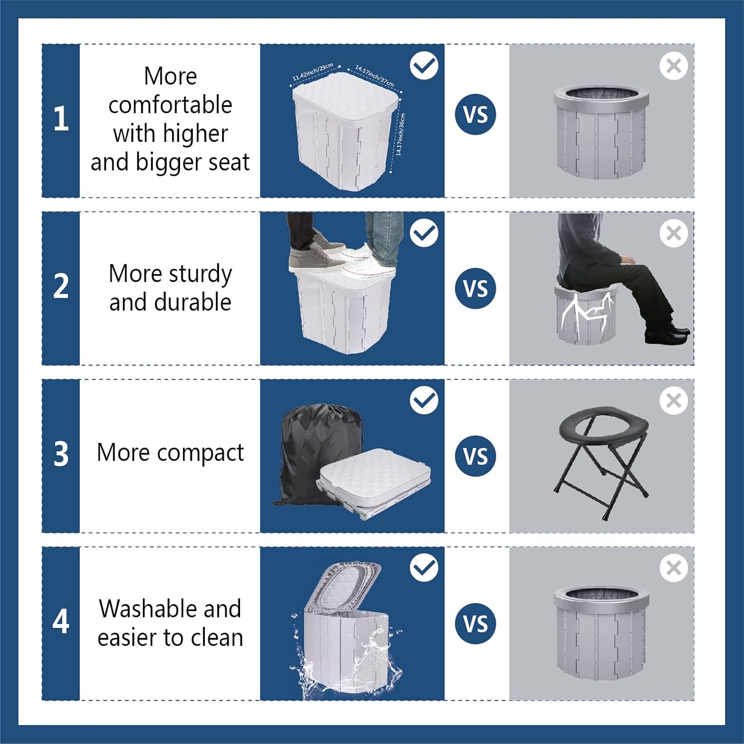 Folding Portable Camping Toilet Seat Outdoor Travel Toilet Chair