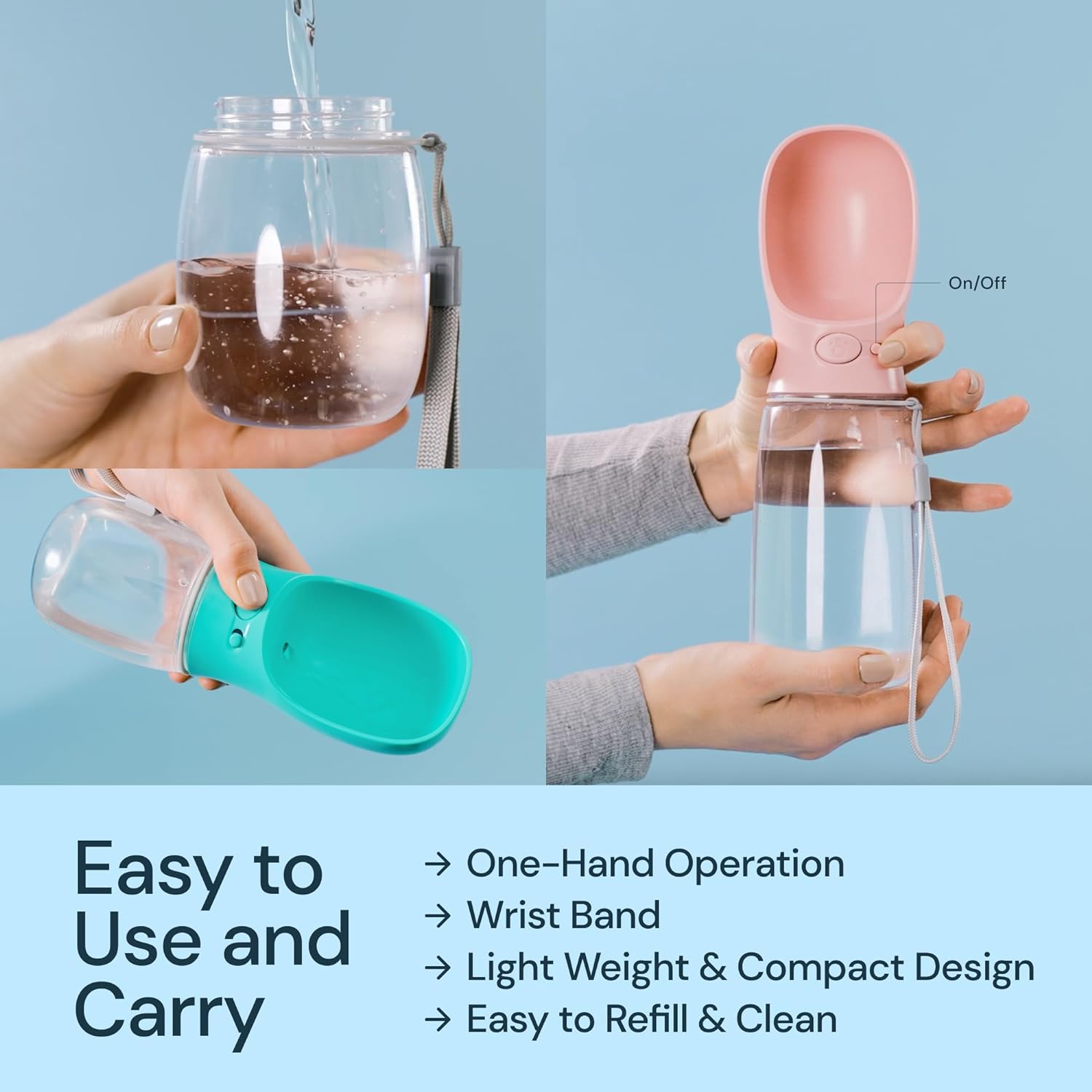 Portable Dog Water Bottle 19 Ounce Travel Pet Water Dispenser