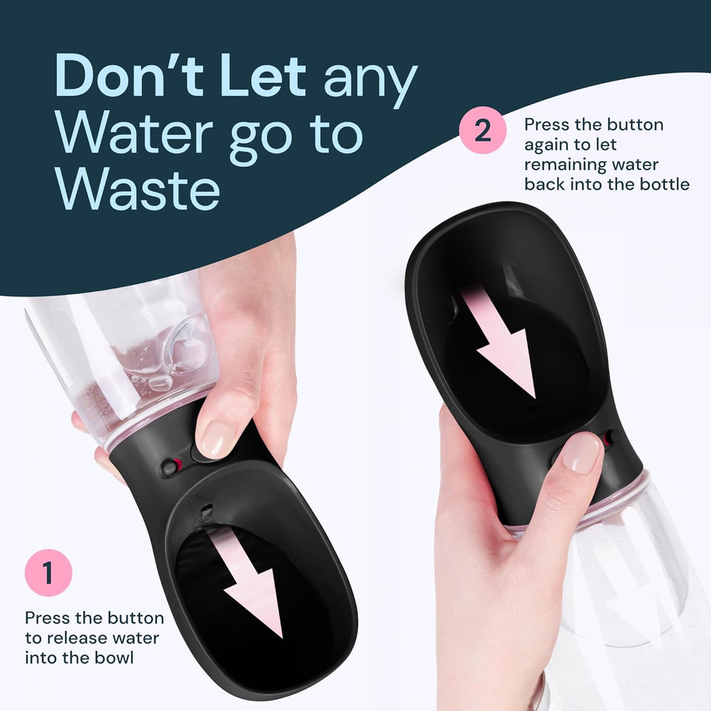 Portable Dog Water Bottle 19 Ounce Travel Pet Water Dispenser