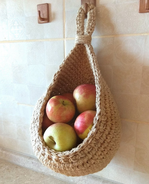 Jute Wall Mounted Storage Baskets Organizer Set