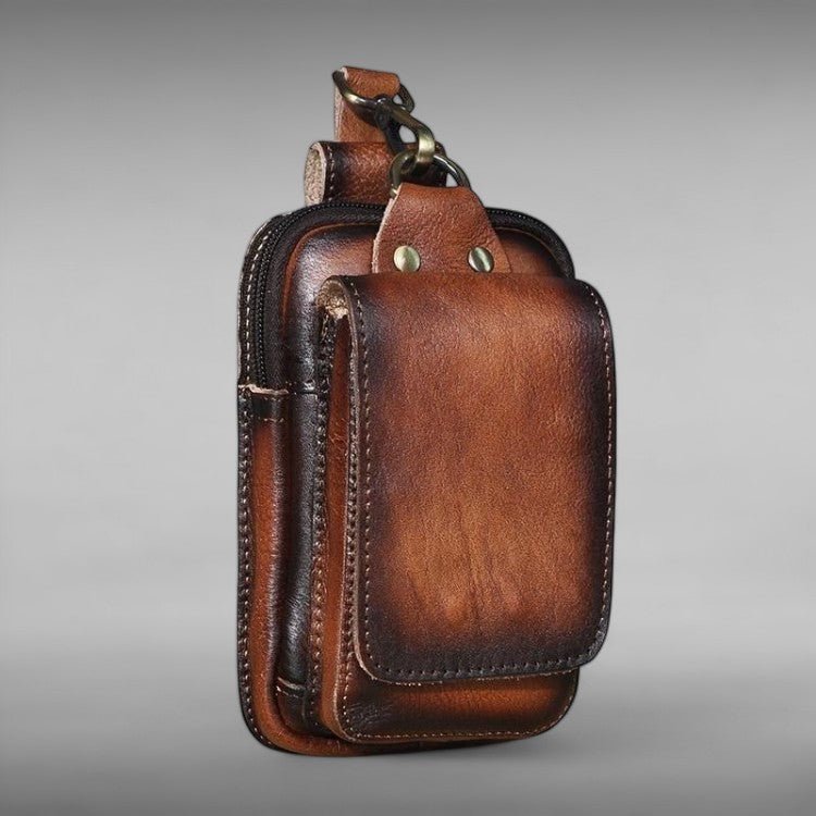 Leather Waist Belt Bag Phone Holster Pouch for Men
