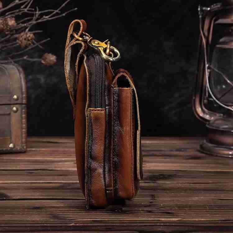 Leather Waist Belt Bag Phone Holster Pouch for Men