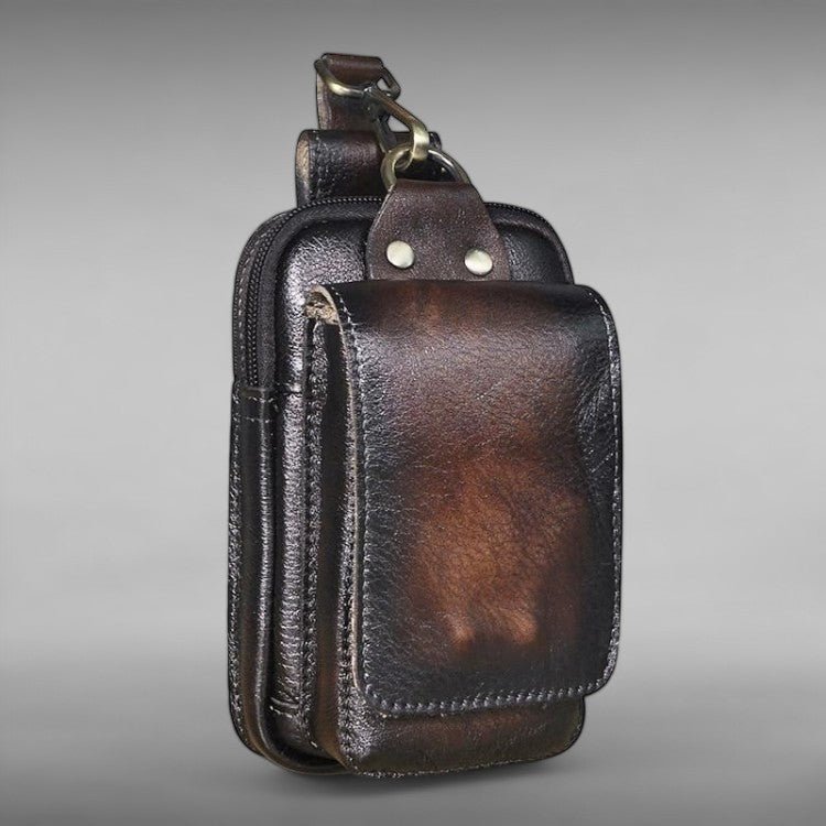 Leather Waist Belt Bag Phone Holster Pouch for Men
