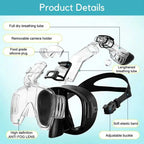 Foldable Full Face Panoramic Snorkel Mask Snorkeling Gear