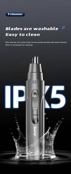 Rechargeable Electric Nose and Ear Hair Trimmer Personal Grooming Tool