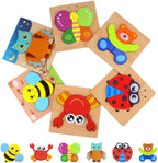 Animal Puzzle Set 6 Pack Wooden Jigsaw Puzzle Toys for Kids