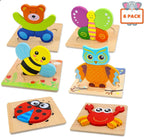 Animal Puzzle Set 6 Pack Wooden Jigsaw Puzzle Toys for Kids