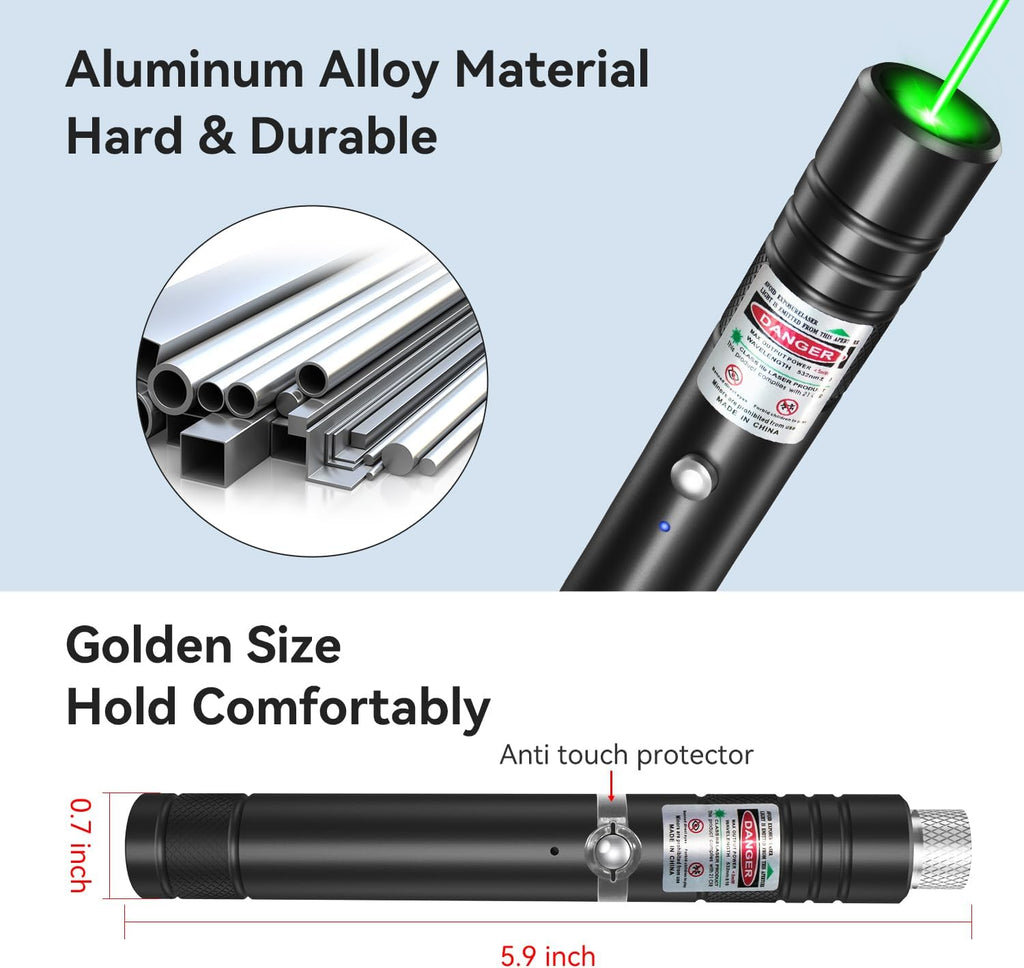 Rechargeable Laser Pointer Pen with Built-in Torch Light