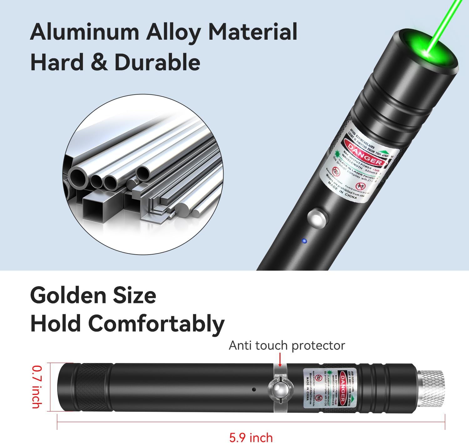 Rechargeable Metal Laser Pointer Torch Pen
