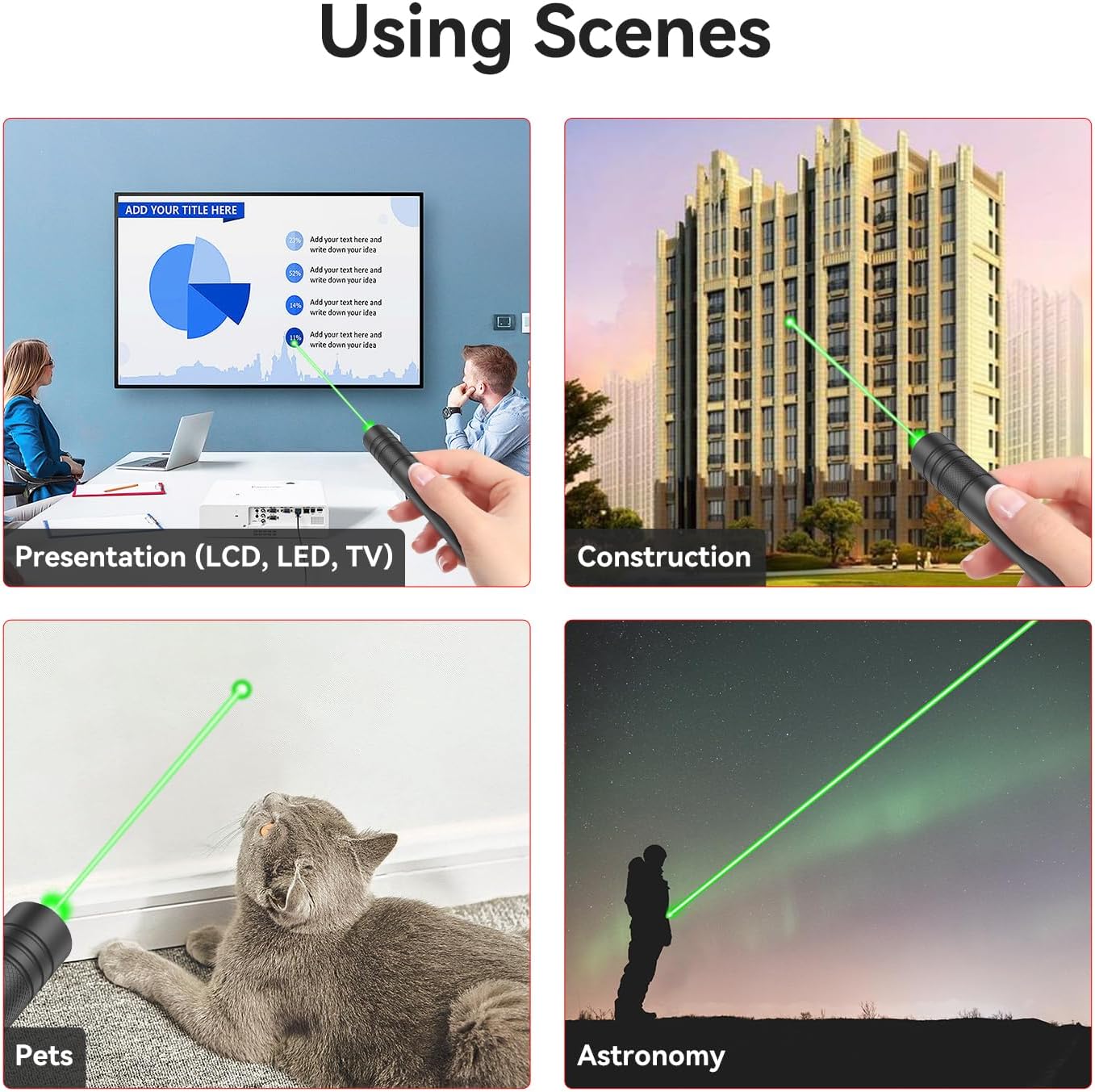 Rechargeable Laser Pointer Pen with Built-in Torch Light