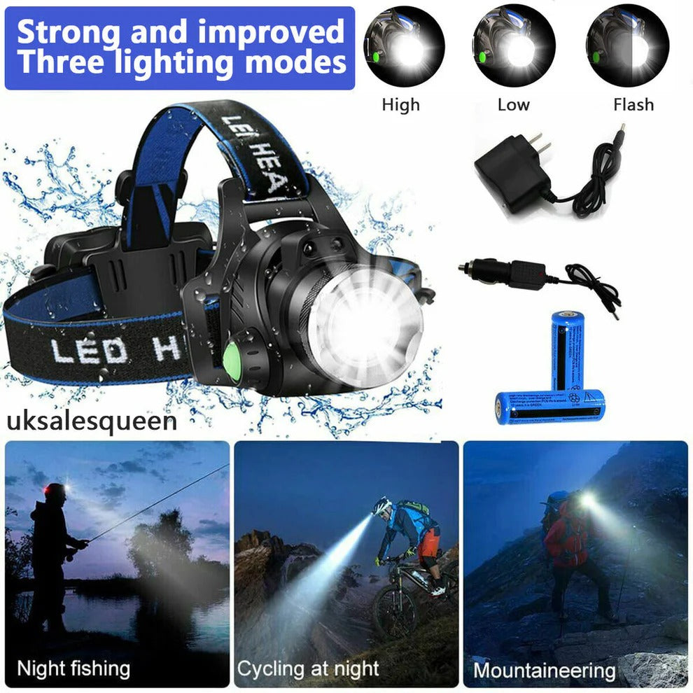 Rechargeable LED Headlamp Outdoor Headlight High Brightness