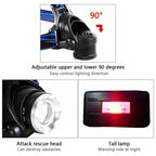 Rechargeable LED Headlamp Tactical Zoomable Flashlight