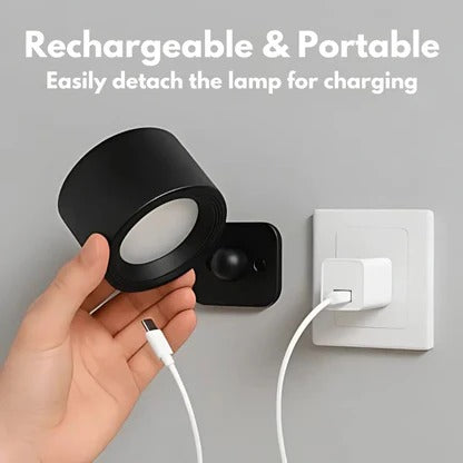 Rechargeable LED Wall Light Circular 360 Degree Rotating Fixture