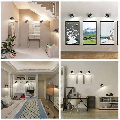 Rechargeable LED Wall Light Circular 360 Degree Rotating Fixture
