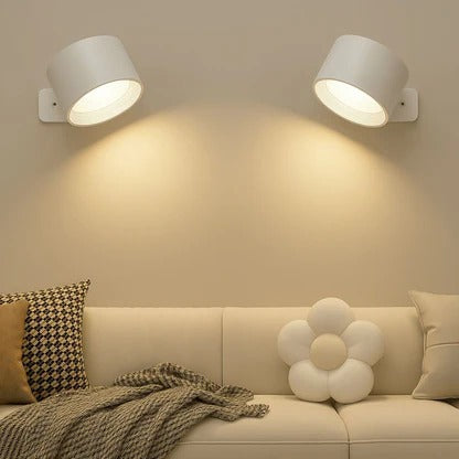 Rechargeable LED Wall Light Circular 360 Degree Rotating Fixture