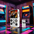 Retro Gaming Console System with Built-in Games