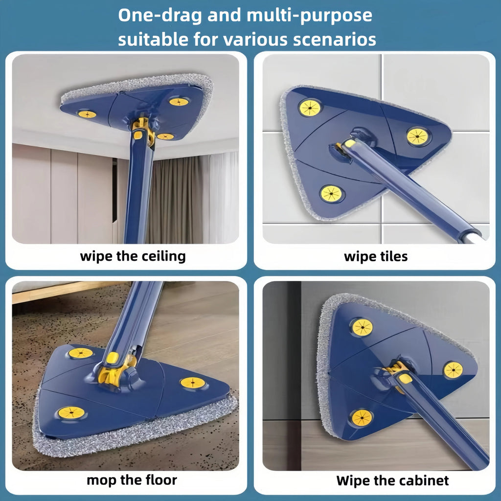 Triangle Floor Mop 360 Degree Rotating for Hardwood and Tile Cleaning