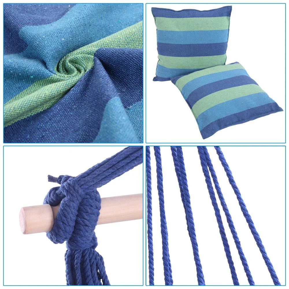Hanging Rope Hammock Chair Swing Seat Portable Indoor Outdoor