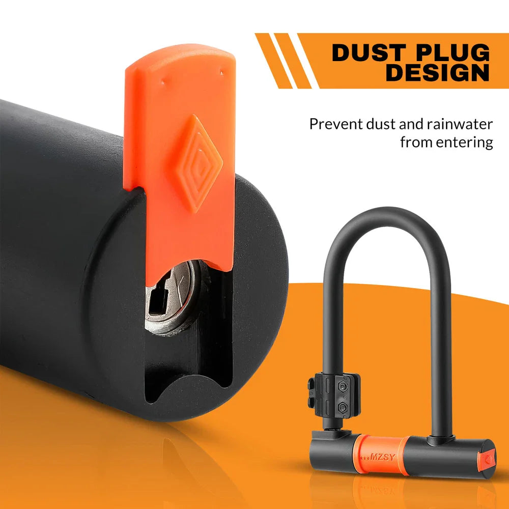 U Lock Bicycle Lock with Steel Security Cable Heavy Duty 16mm