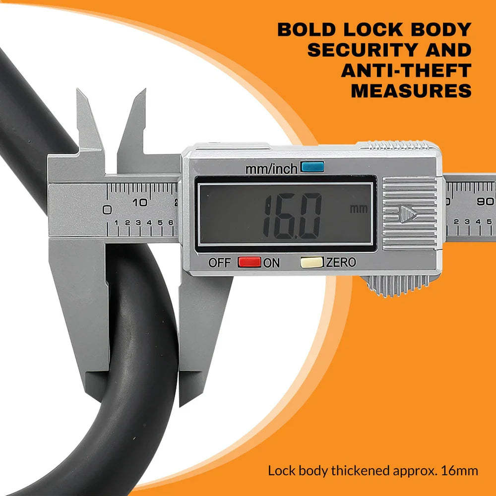 U Lock Bicycle Lock with Steel Security Cable Heavy Duty 16mm