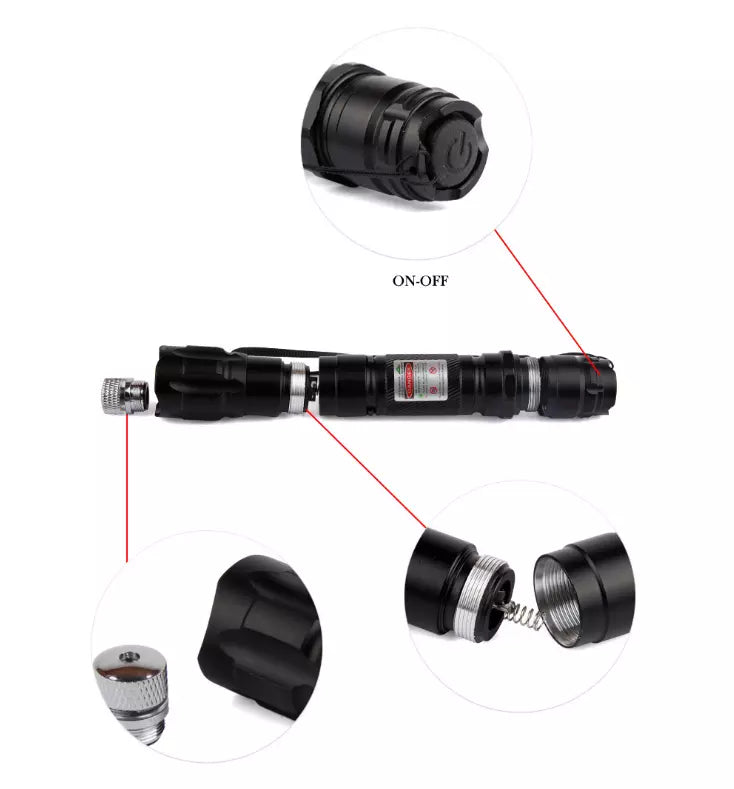 Rechargeable Laser Pointer Pen with Long Range Torch Light