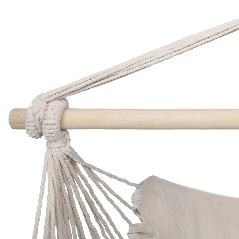 Hanging Rope Hammock Chair Swing Seat for Indoor Outdoor Use