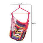Hanging Rope Chair Swing Hammock with Pillows for Porch Patio Yard