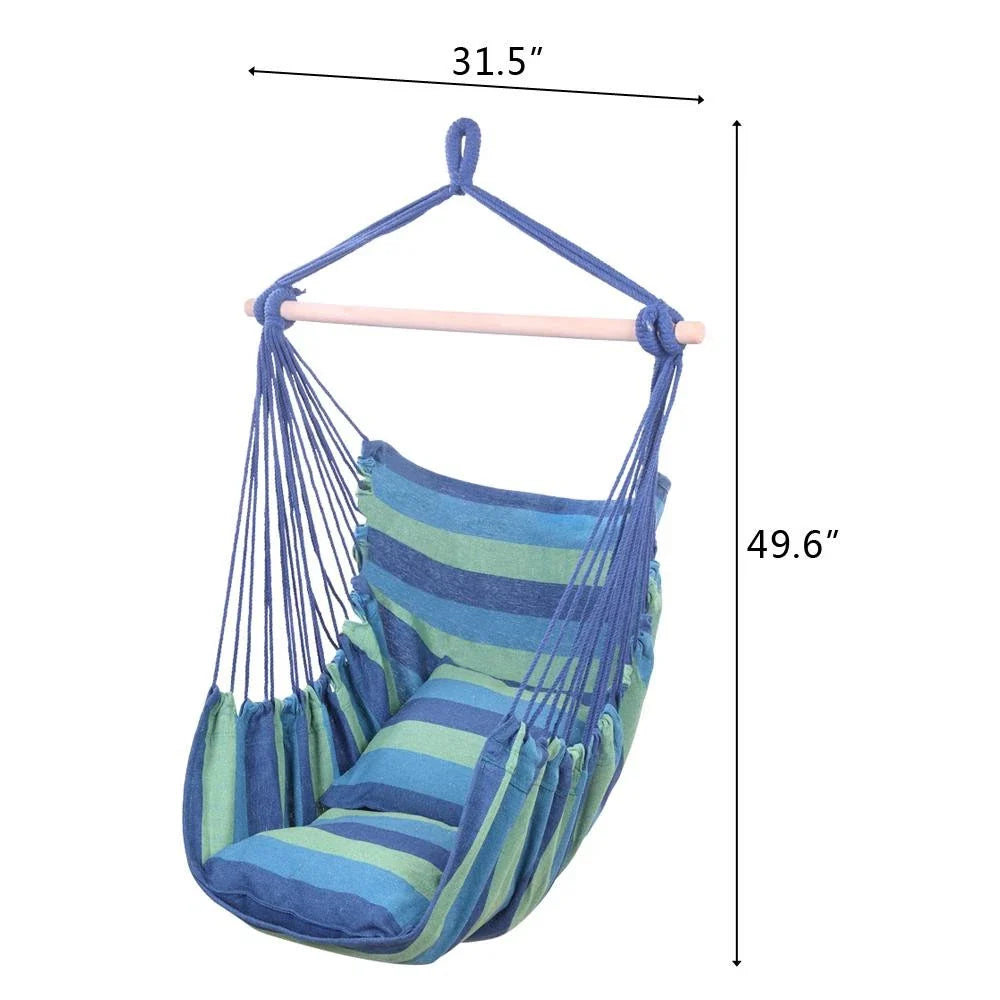 Hanging Rope Hammock Chair Swing Seat Portable Indoor Outdoor