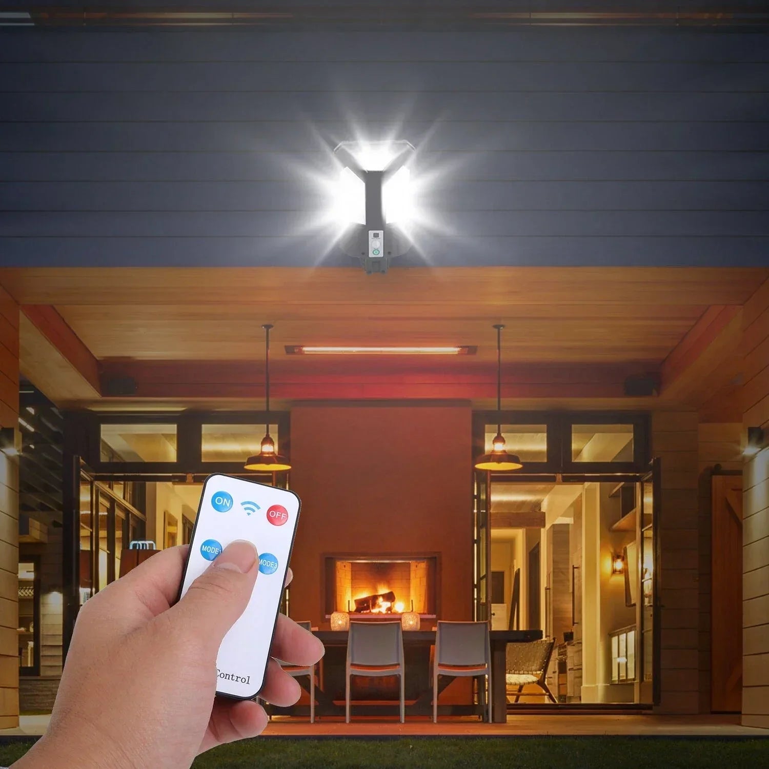 Solar Motion Sensor Outdoor Flush Mount Wall Light